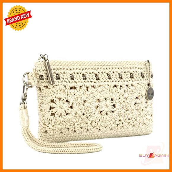 Hand-Crocheted Wristlet with Zip Closure and Wrist Strap